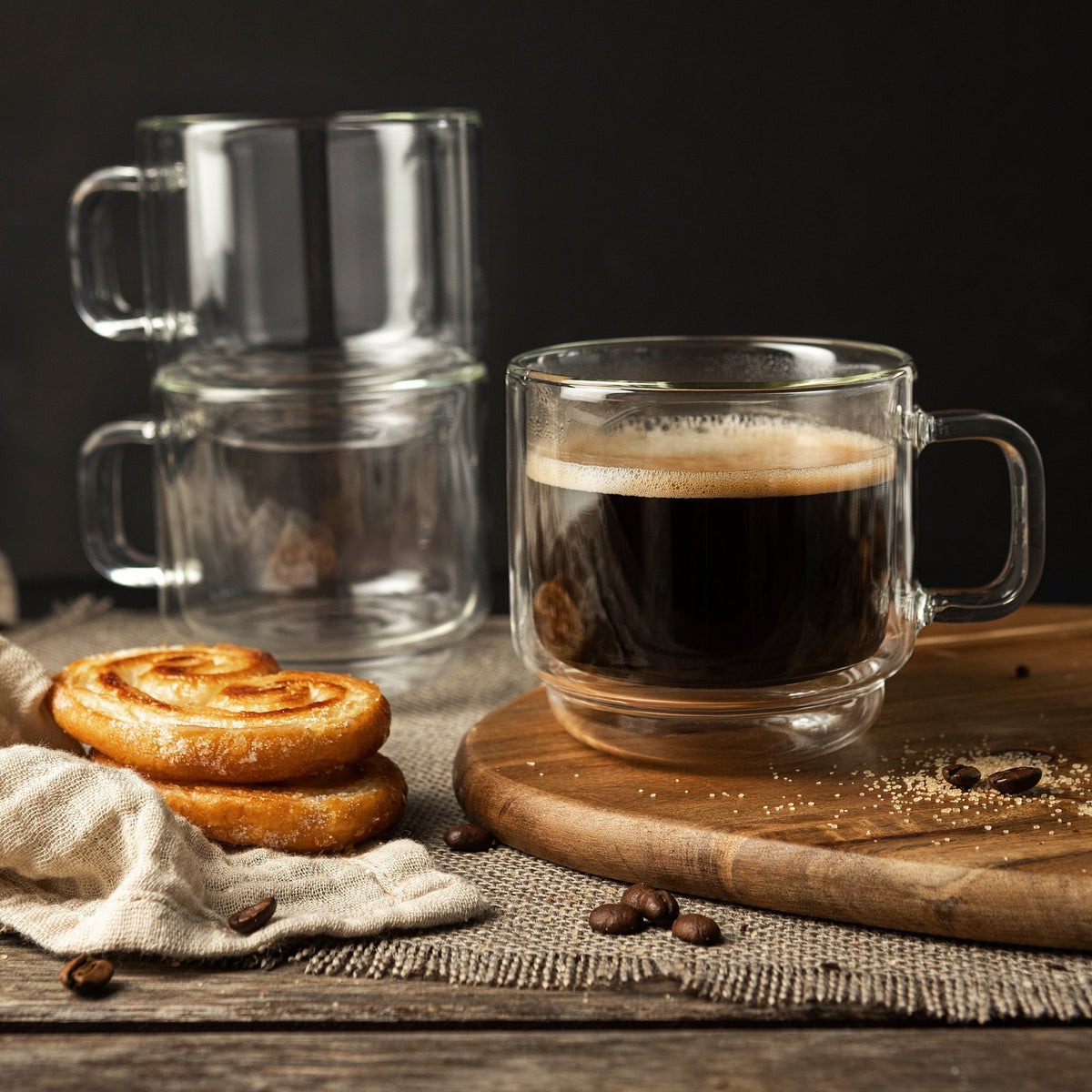 Barista Double-Wall Glass Mugs — Set of 2, 350 mL